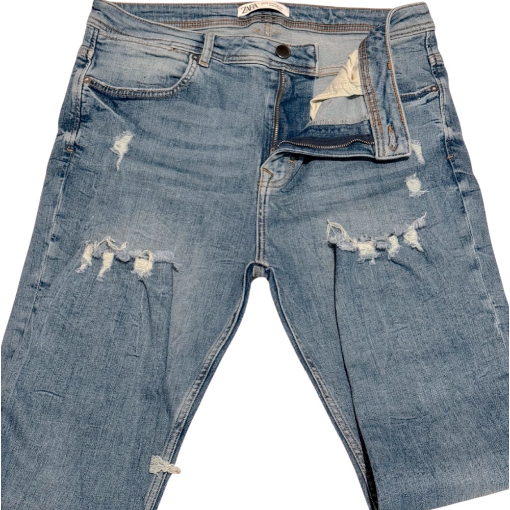 Zara Stretch Slightly Distressed Skinny Jeans